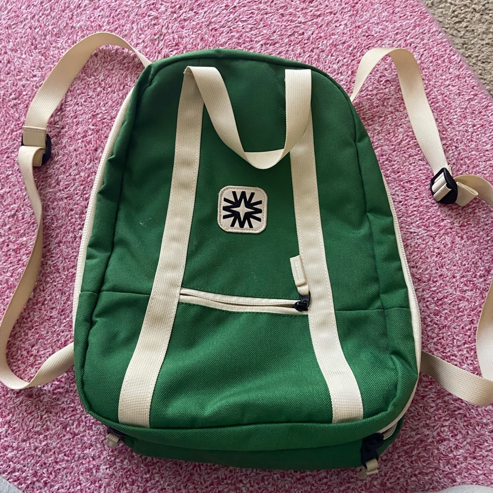 Walker family goods Green and Cream Backpack with Logo